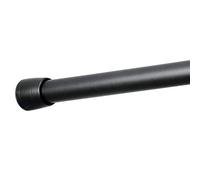 iDesign Shower curtain rod, short telescopic metal rod, extendable shower curtain rod without drilling for shower and bath tub, matte black,66 - 107 cm