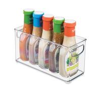 iDesign Slim Clear Plastic Stackable Storage Bin, Tall Narrow Organizer for Kitchen or Pantry