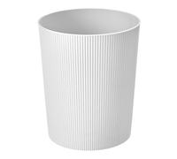 iDesign Small Round Plastic Bathroom Trash Can - Fluted Trash Can for Bathroom, Bedroom, or Office - White