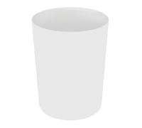 iDesign Small Round Plastic Trash Ideal for Bathroom, Bedroom, or Office-White Finn Waste Can