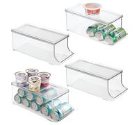 iDesign Soda Can Organizer with Lid for Pantry or Refrigerator - Set of 4 - Clear