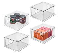 iDesign Stackable Storage Drawer, Set of 4, Clear