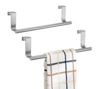iDesign Stainless Steel 9-inch Over-the-Cabinet Towel Bar - Set of 2 - Brushed