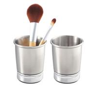 iDesign Stainless Steel Bathroom Countertop or Vanity Storage-Set of 2-Split Finish Tumbler