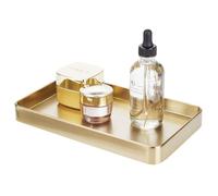 iDesign Steel Vanity Bathroom Organization and Storage-Soft Brass Tray