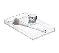 iDesign Storage Accessories, Jewellery or Hair Clips, Rectangular Plastic Tray for Soap Dispenser and More, Sink Tidy for Bathroom Hand Towels, Clear, 22.1 cm x 13.6 cm x 2.4 cm
