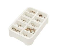 iDesign Storage Box with Compartments, Divided Storage Tray Insert with 10 Compartments Made of BPA-free, Recycled Plastic, Drawer Organiser for Jewelry and Accessories, White