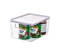 iDesign Storage Box with Handles, Storage Box with Lid, Versatile as Kitchen Storage or Bathroom Organiser, Made of Recycled Plastic, Purple