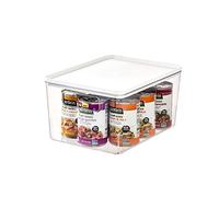 iDesign Storage Box with Handles, Storage Box with Lid, Versatile as Kitchen Storage or Bathroom Organiser, Made of Recycled Plastic, White