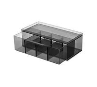 iDesign The Sarah TannoCollection Cosmetic Drawer Organizer,Made of Recycled Plastic,Smoke/Black Large