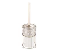 iDesign Vine Bathroom Toilet Bowl Brush, White/Satin