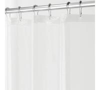 iDesign Waterproof Shower Curtain, Long Shower Curtain Made of Mould-Free PEVA, Stylish and Water Repellent Shower Liner for Bathroom, Clear, 180 x 200 cm