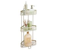 iDesign York Lyra Free Standing Bathroom Storage Compact Shelves/Racks, Made of Stainless Metal, Satin