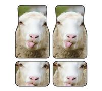 IDETECTOR Funny Naughty Sheep Tongue Cute Animal printed Car Foot Mat Four-Piece Set Universal Car Decorations