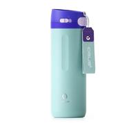 IDEUS Insulated Stainless Steel Water Bottle 17 oz Push Button Lid & Leakproof Travel Mug for Hot/Cold Beverages Fits Most Cup Holder, Sky Blue