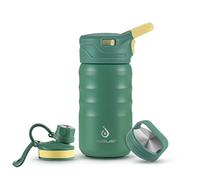IDEUS Kids Water Bottle 360ml/12oz, Stainless Steel Insulated Water Bottle for Kids, Toddler Cups with Straws Leakproof, Vacuum Double Wall Flask, Kids Water Bottles for School Boys Girls with 2 Lids