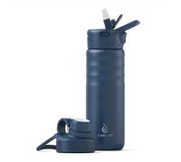 IDEUS Vacuum Insulated Water Bottle, Stainless Steel Double Wall Flask Metal Sports Canteen with Leak-Proof Screw Cap (Navy Blue, 24oz (710ml))