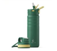 IDEUS Vacuum Insulated Water Bottle, Stainless Steel Double Wall Flask Metal Sports Canteen with Leak-Proof Screw Cap (Garden Green, 24oz (710ml))