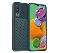 IDEWEI Phone case for Samsung Galaxy A90 5G,Refined carbon fiber,Anti-fall,Anti-fingerprint.360°Full protection case Green