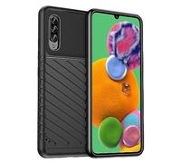 IDEWEI Phone case for Samsung Galaxy A90 5G,Refined carbon fiber,Anti-fall,Anti-fingerprint.360°Full protection case Black