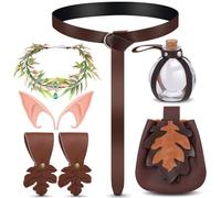 IDEWEI Renaissance Faire Accessories Women Man-Ren Faire Costume-Renaissance Belt Medieval Viking Belt Pouch Potion Bottles, Brown, Retro Accessories