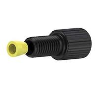 Idex Flangeless Fitting, Standard Knurl, Black Acetal, 1/8inch OD Tubing, 1/4-28 Flat-Bottom; 10/PK