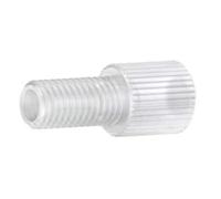 Idex Flangeless Male Nut, Standard Knurl, Natural PFA, 1/8 inch OD Tubing, 1/4-28 Flat-Bottom; 10/PK