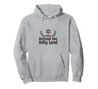 IDF Defend the Holy Land Patriotic Support Israel Pullover Hoodie, Adult Unisex, Heather Grey, XXL