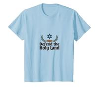 IDF Defend The Holy Land Patriotic Support Israel T-Shirt, Kids, Baby Blue, 4 Years