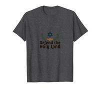 IDF Defend The Holy Land Patriotic Support Israel T-Shirt, Men, Dark Heather Grey, XXL