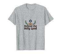IDF Defend The Holy Land Patriotic Support Israel T-Shirt, Men, Heather Grey, M