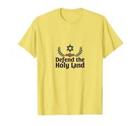 IDF Defend The Holy Land Patriotic Support Israel T-Shirt, Men, Lemon, M