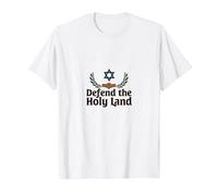 IDF Defend The Holy Land Patriotic Support Israel T-Shirt, Men, White, L