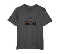 IDF Defend The Holy Land Patriotic Support Israel T-Shirt, Men's Big and Tall, Dark Heather Grey, 6X Tall