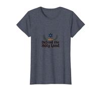 IDF Defend The Holy Land Patriotic Support Israel T-Shirt, Women, Heather Blue, XL