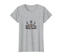IDF Defend The Holy Land Patriotic Support Israel T-Shirt, Women, Heather Grey, XS