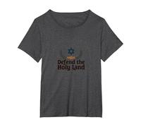 IDF Defend The Holy Land Patriotic Support Israel T-Shirt, Women's Plus, Dark Heather Grey, 5X