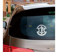 IDF Israel Defense Forces Sticker Decal Vinyl Israeli Military Israel Text - White 15.2cm - for Car Boat Laptop Cup No Background Die-Cut