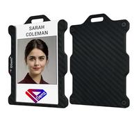 IDGemz Badge Holder - Carbon Fiber Reinforced - Holds 1 to 4 Badges