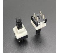 IDGTTLDF 10pc Self-locking switch key Double-row 6-pin mixer Tap the keyboard key button 8.5 * 8.5 * 22mm IDGTTLDF
