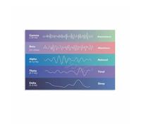 IDGTTLDF Alpha Beta Theta Delta Gamma Waves Poster Brain Science Chart for Mindfulness and Room Decor Unframed,08X12inch(20X30cm)