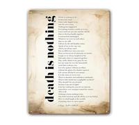IDGTTLDF Bereavement Consolation Metal Tin Sign Death Is Nothing At All Poem Text For Candlelight Vigil Memory Wall Wall Hanging 8 X 12 inch