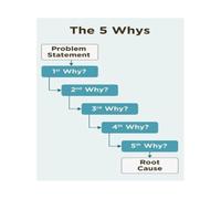 IDGTTLDF Business Analysis Poster The 5 Whys Root Cause Analysis Tool for Team Meetings Wall Chart(Unframed,16X24inch(40X60cm))