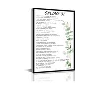 IDGTTLDF Canvas Wall-Art Salmo 91 En Español Para Pared Christian Religious Bible Verse Scripture Print for Home Office Living Room Decor Unframed,08X12inch(20X30cm)