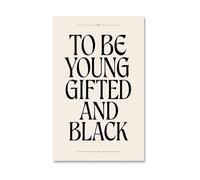 IDGTTLDF Celebrating Black Joy & Excellence Art - “To Be Young, Gifted and Black” Typography Poster, Uplifting Decor for Living Room, Dorm, Studio Unframed,08x12inch(20x30cm)