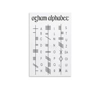 IDGTTLDF Celtic Ogham Alphabet Poster Ancient Tree Writing System of Ireland Historical Linguistics Reference Chart(Framed,16x24inch(40x60cm))