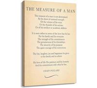 IDGTTLDF Classic Poem Wall Art: The Measure of a Man, Typography Poster on Canvas, Thought-Provoking Gift for Him, Father, or Graduate Framed,12x18inch(30x45cm)
