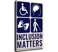 IDGTTLDF Community Support Canvas Prints Wall-Art Disability Diversity Awareness Poster for Office Gym Room Aesthetics Unframed,12x18inch(30x45cm)
