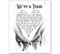 IDGTTLDF Couples Gift - We're A Team Romantic Wall Art, Wedding Vows Love Quote Print for Bedroom, Living Room Decor, Marriage & Relationship Inspiration Framed,08x12inch(20x30cm)