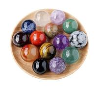 IDGTTLDF Crystal Ball Ornament, Made of Amethyst, Rose Quartz, Citrine, and Lapis Lazuli, a feng Shui with a Seven-Star Formation,14 pcs,30mm